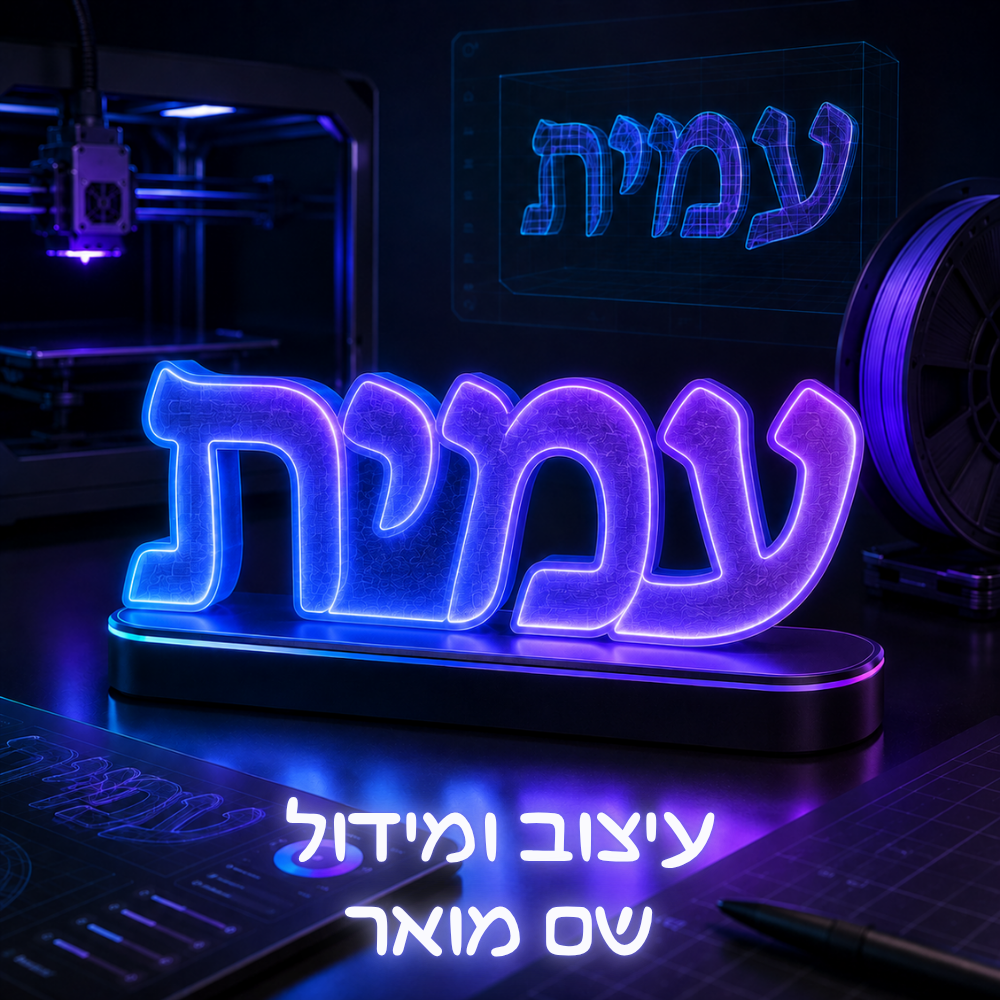 עיצוב ומידול שם מואר